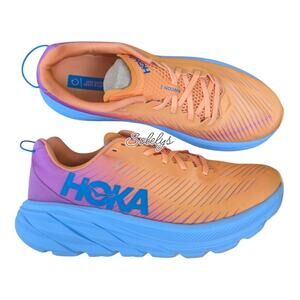 HOKA ONE ONE Rincon 3 Mock Orange Cyclamen Pink Womens Running Race Sneaker 10B